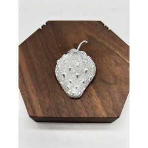 Vintage Sarah Coventry Silver Textured Strawberry Brooch Pin Stamped